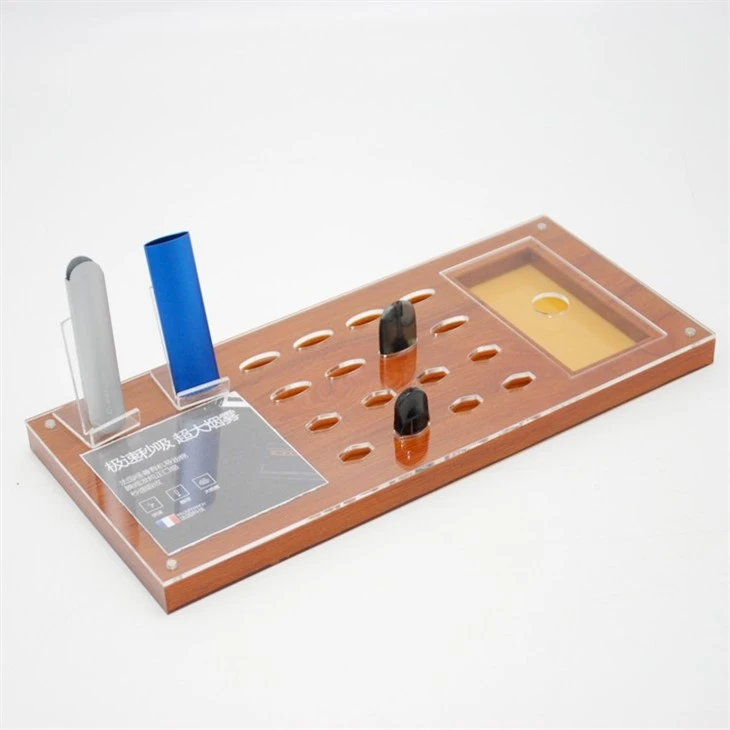Ahşap Tahıl Akrilik Elektronik Sigara Vitrin